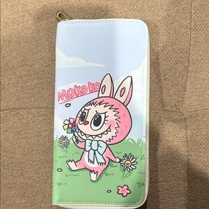 Cute Pink and Green Bunny Kids Wallet